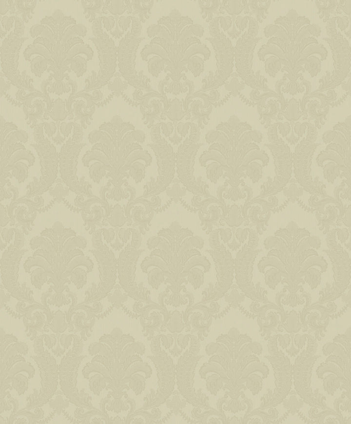 Renatta Gold Damask Wallpaper by Sirpi Italian Silk Covers about 57.5 square feet 20.9-in by 33-ft long roll Unpasted 12.6 - Fabric Carolina -