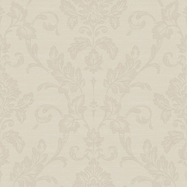 Antonella Rose Gold Scroll Wallpaper by Sirpi Italian Silk Covers about 57.5 square feet 20.9-in by 33-ft long roll Unpasted 20.9 - Fabric Carolina -