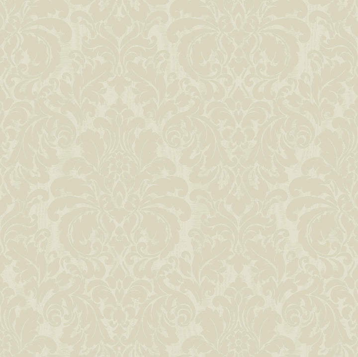 Betina Light Yellow Damask Wallpaper by Sirpi Italian Silk Covers about 57.5 square feet 20.9-in by 33-ft long roll Unpasted 20.9 - Fabric Carolina -