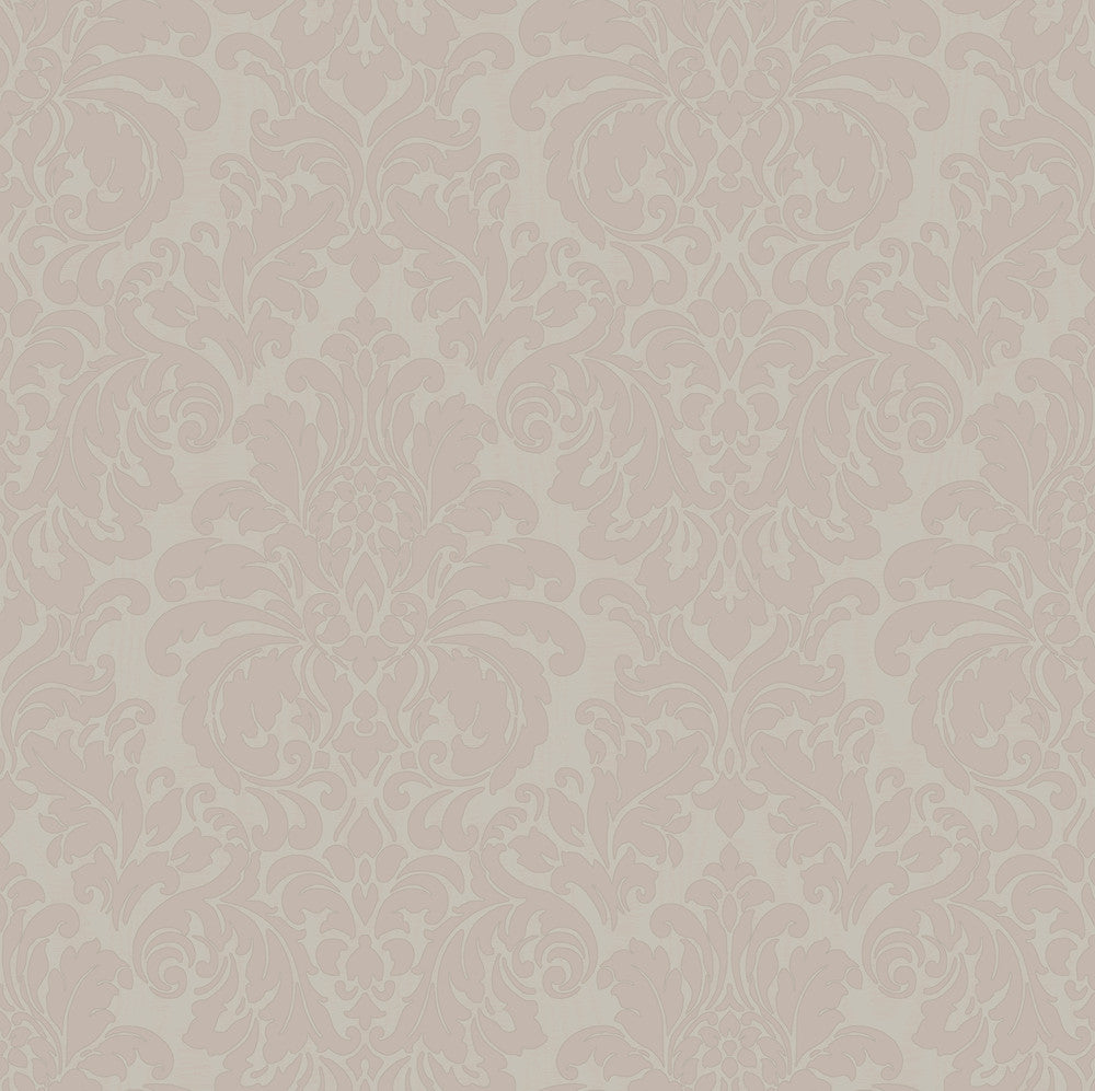 Betina Rose Damask Wallpaper by Sirpi Italian Silk Covers about 57.5 square feet 20.9-in by 33-ft long roll Unpasted 20.9 - Fabric Carolina -