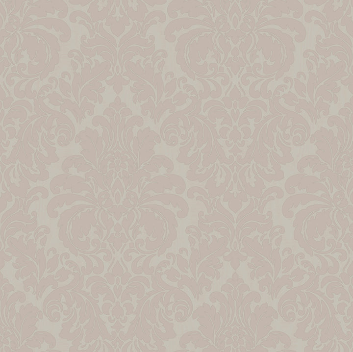 Betina Rose Damask Wallpaper by Sirpi Italian Silk Covers about 57.5 square feet 20.9-in by 33-ft long roll Unpasted 20.9 - Fabric Carolina -