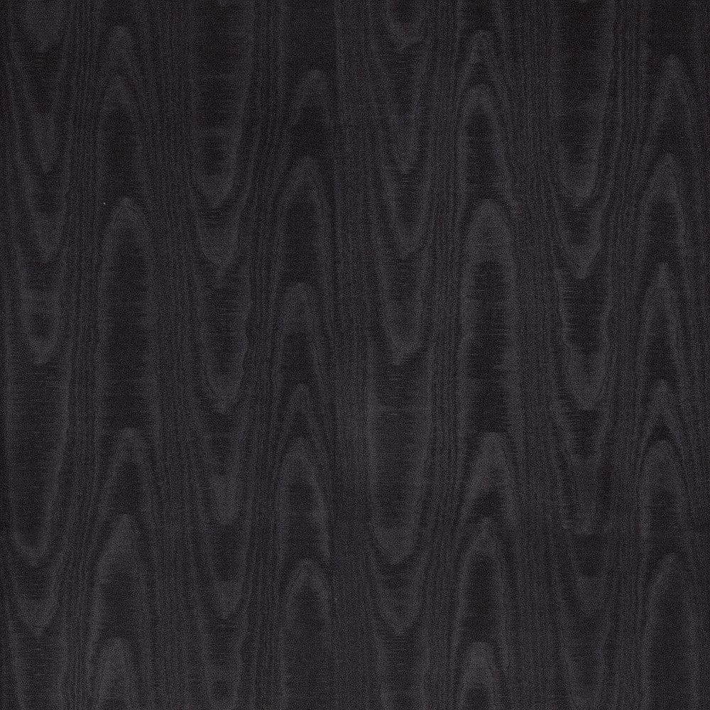Angelina Black Moire Wallpaper by Sirpi Italian Silk Covers about 57.5 square feet 20.9-in by 33-ft long roll Unpasted 20.9 - Fabric Carolina -