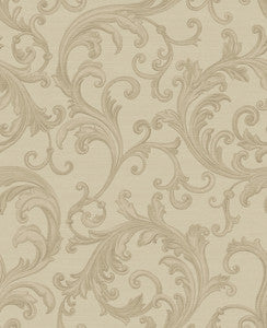 Noemi Taupe Acanthus Wallpaper by Sirpi