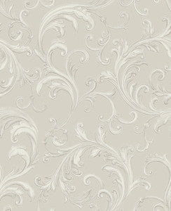 Noemi Silver Acanthus Wallpaper by Sirpi