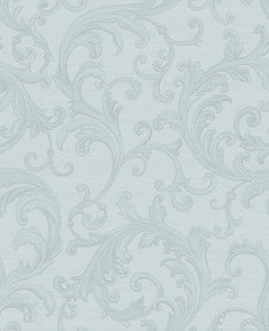 Noemi Light Blue Acanthus Wallpaper by Sirpi