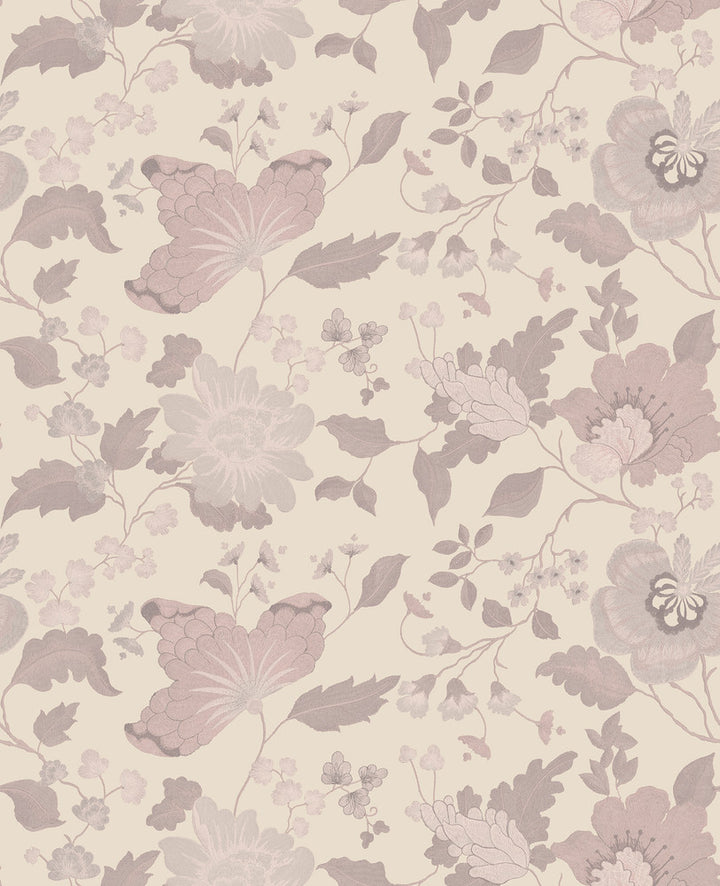 Vittoria Rose Floral Wallpaper by Sirpi Italian Silk Covers about 56.4 square feet 20.5-in by 33-ft long roll Unpasted 25.2 - Fabric Carolina -