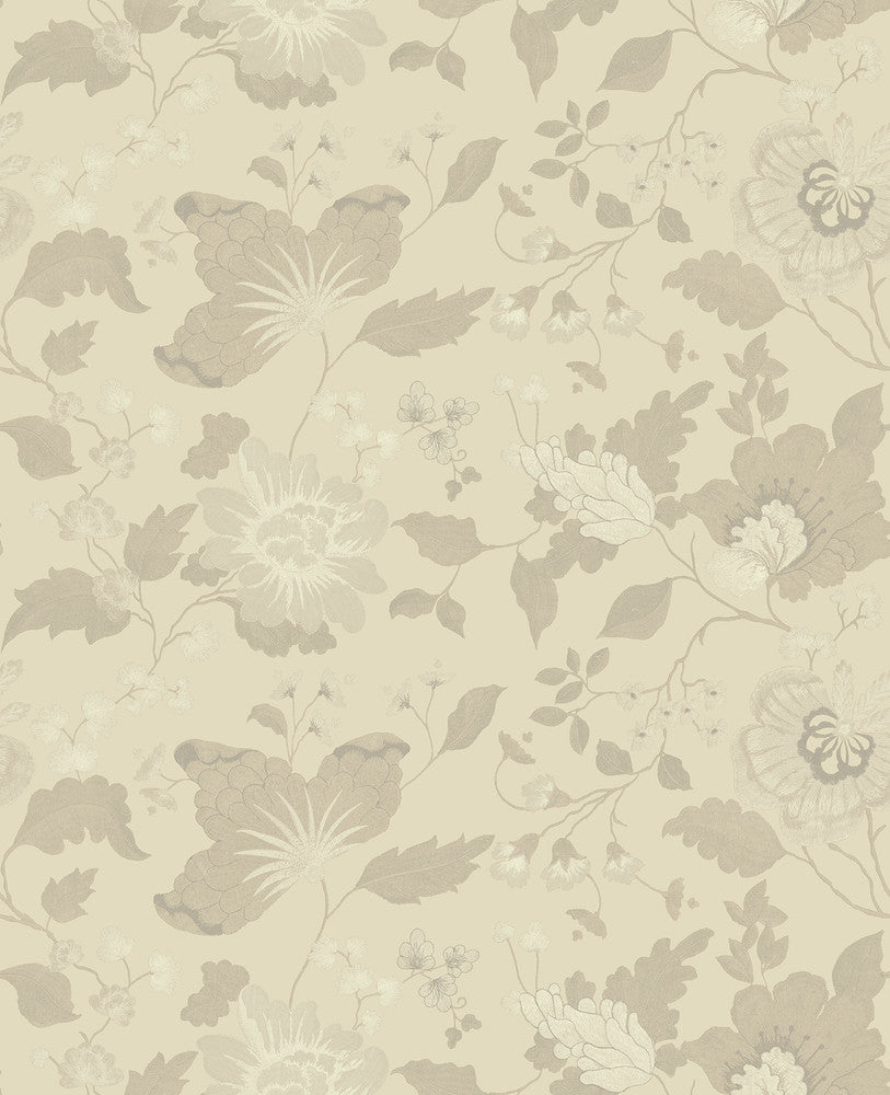 Vittoria Light Pink Floral Wallpaper by Sirpi Italian Silk Covers about 56.4 square feet 20.5-in by 33-ft long roll Unpasted 25.2 - Fabric Carolina -