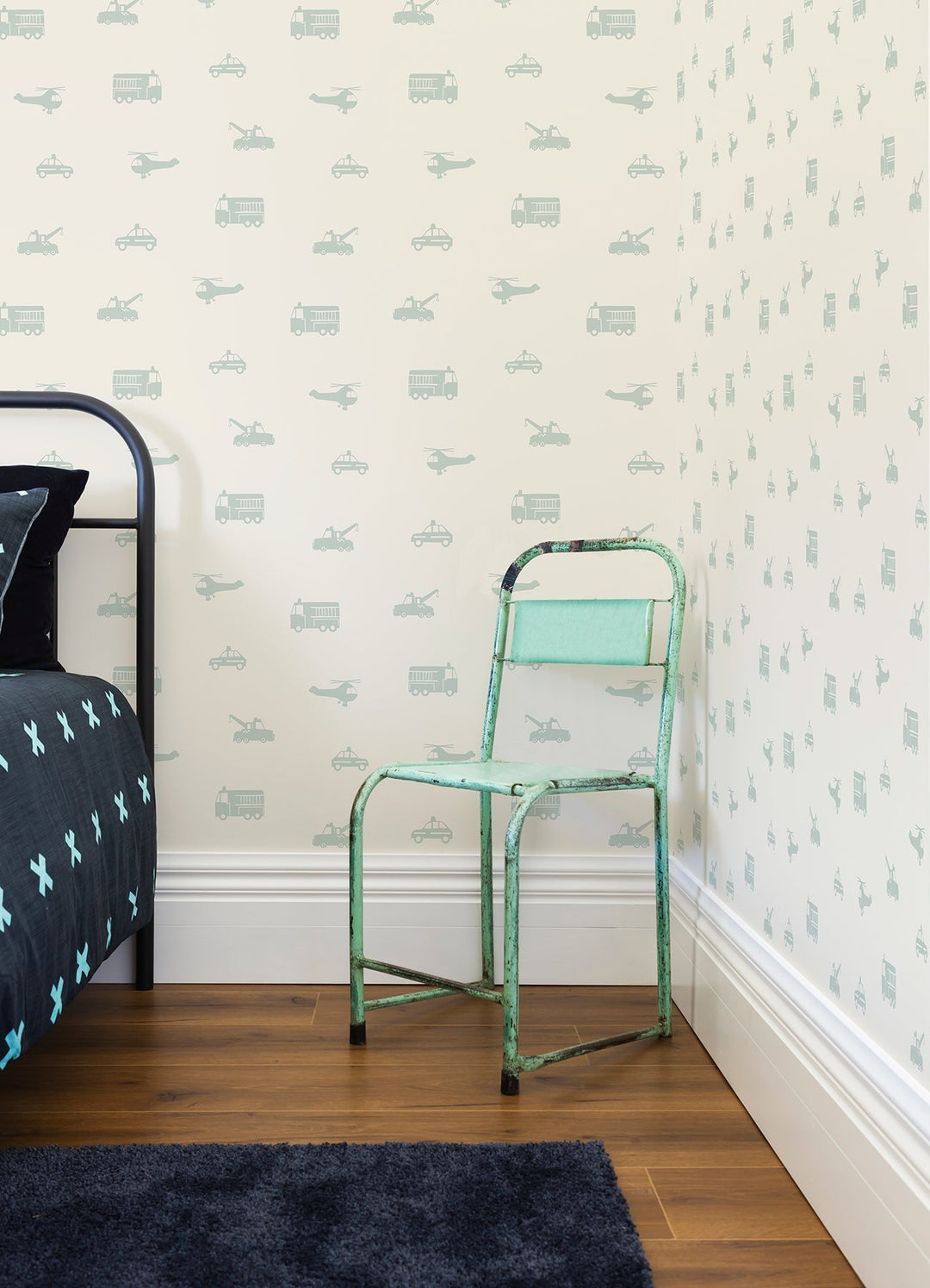 Briony Sage Vehicles Wallpaper by Chesapeake Designer