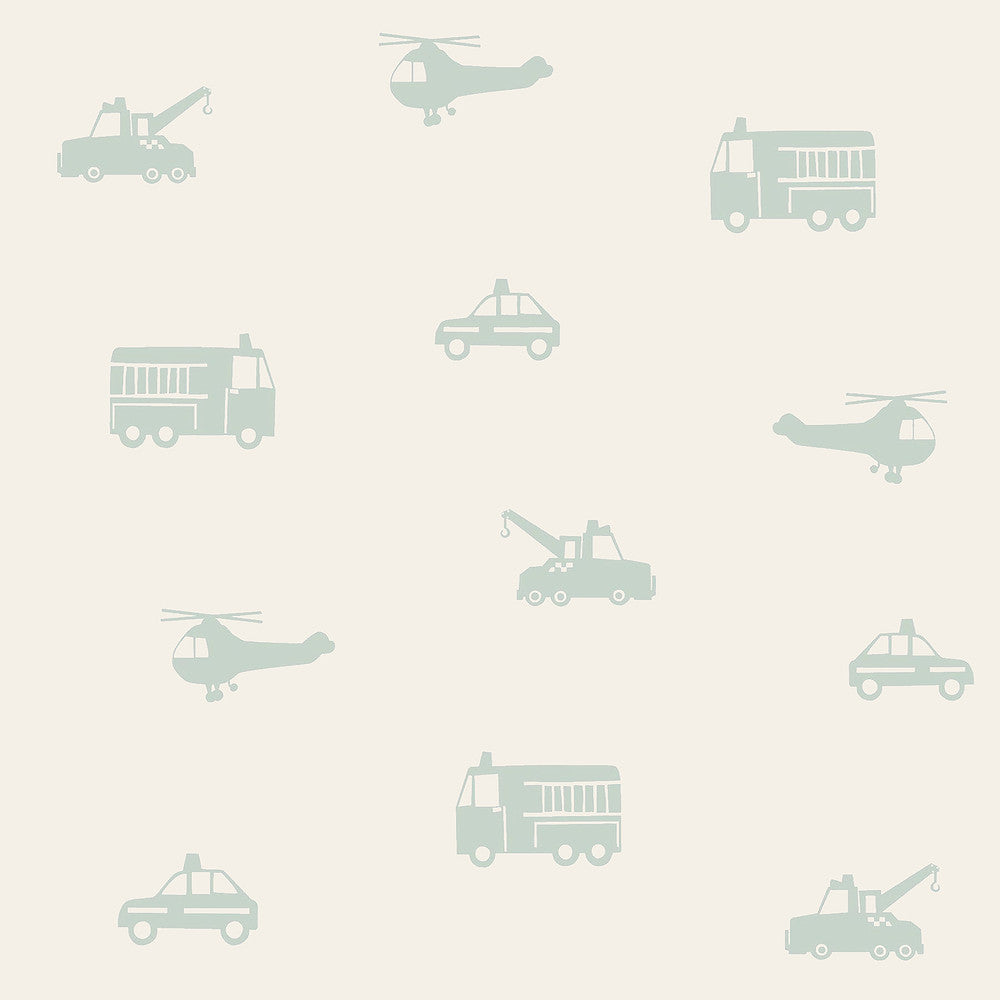 Briony Sage Vehicles Wallpaper by Chesapeake Fable Covers about 57.5 square feet 20.9-in by 33-ft long roll Unpasted 20.9 - Fabric Carolina -
