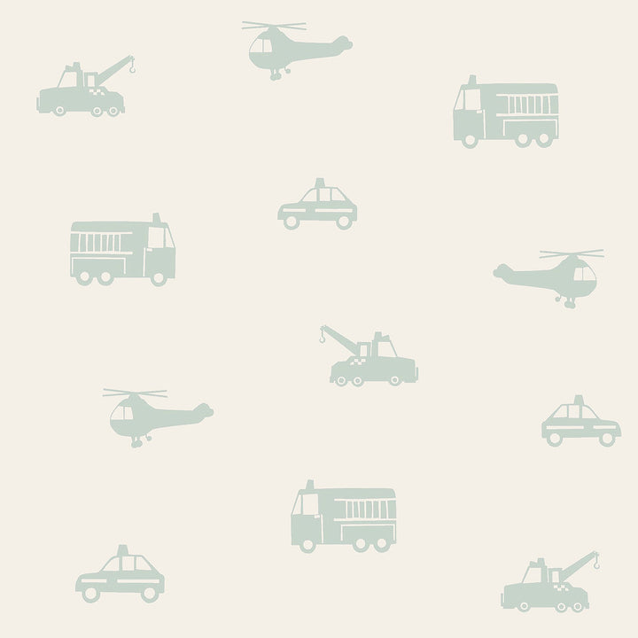 Briony Sage Vehicles Wallpaper by Chesapeake Fable Covers about 57.5 square feet 20.9-in by 33-ft long roll Unpasted 20.9 - Fabric Carolina -