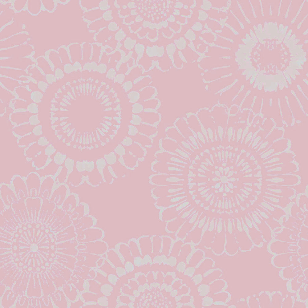 Sonnet Pink Floral Wallpaper by Chesapeake Fable Covers about 57.5 square feet 20.9-in by 33-ft long roll Unpasted 20.9 - Fabric Carolina -