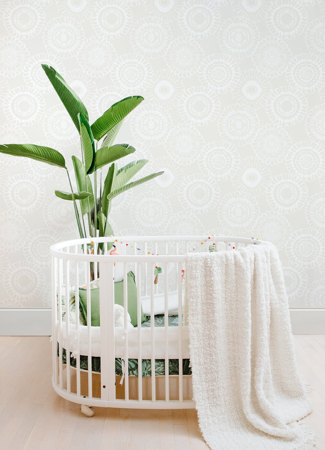 Sonnet Platinum Floral Wallpaper by Chesapeake Designer