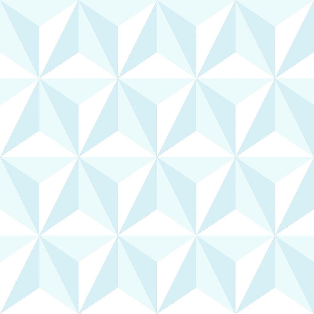 Adella Sky Blue Geometric Wallpaper by Chesapeake Fable Covers about 57.5 square feet 20.9-in by 33-ft long roll Unpasted 10.4 - Fabric Carolina -