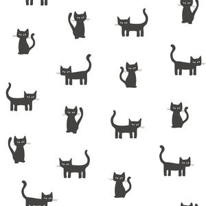 Delia Black Kitty Wallpaper by Chesapeake
