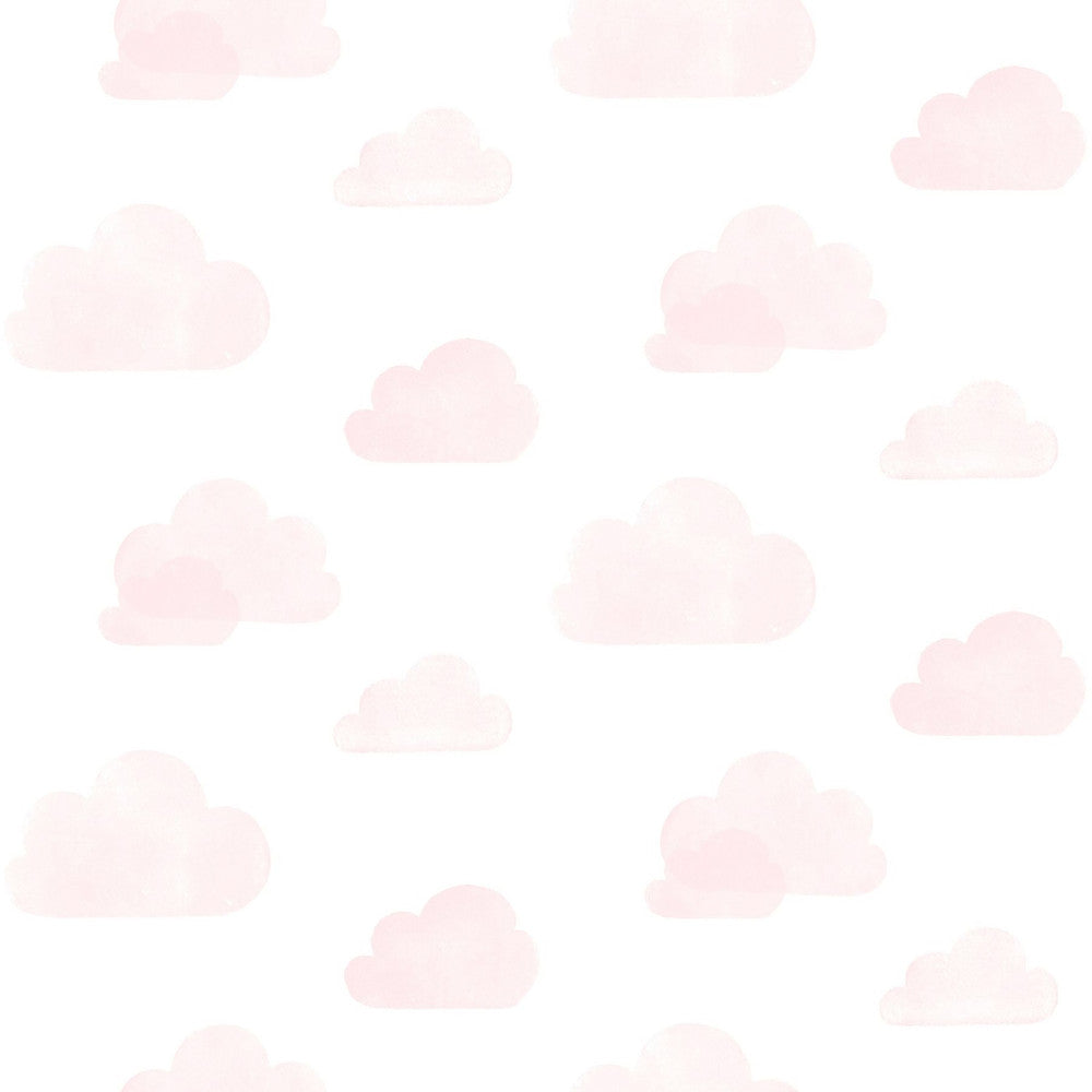 Irie Pink Clouds Wallpaper by Chesapeake Fable Covers about 57.5 square feet 20.9-in by 33-ft long roll Unpasted 20.9 - Fabric Carolina -