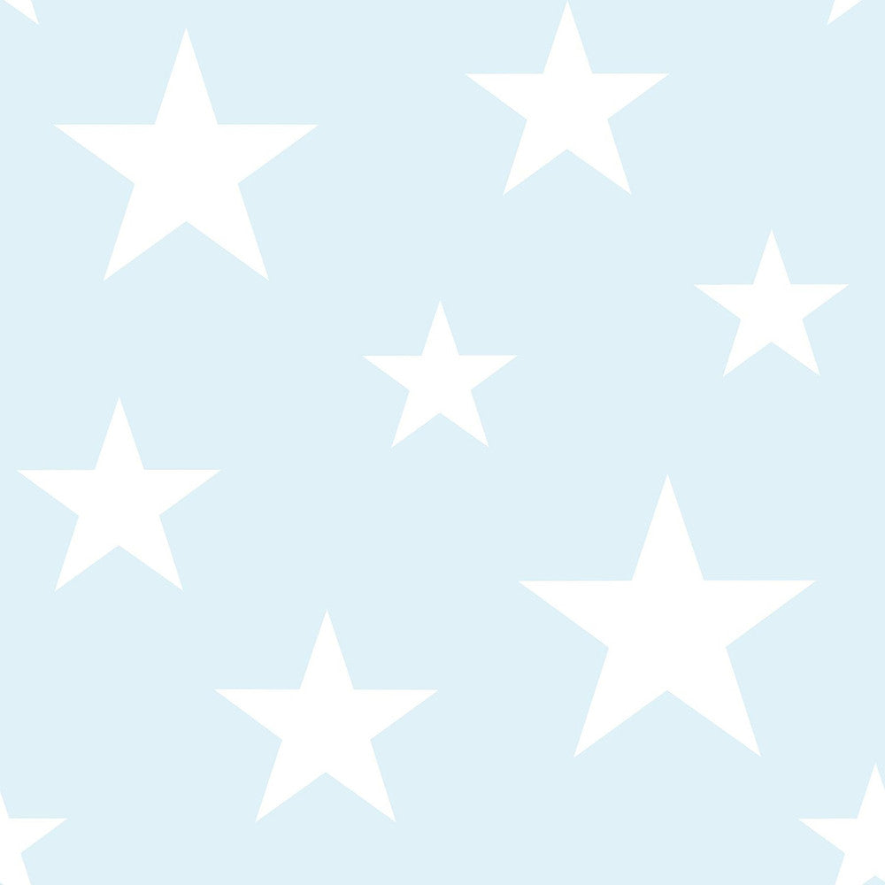 Amira Sky Blue Stars Wallpaper by Chesapeake Fable Covers about 57.5 square feet 20.9-in by 33-ft long roll Unpasted 20.9 - Fabric Carolina -
