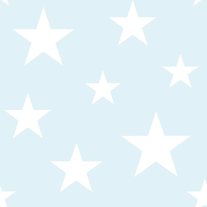Amira Sky Blue Stars Wallpaper by Chesapeake Fable Covers about 57.5 square feet 20.9-in by 33-ft long roll Unpasted 20.9 - Fabric Carolina -