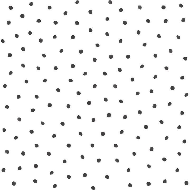 Pixie Black Dots Wallpaper by Chesapeake Fable Covers about 57.5 square feet 20.9-in by 33-ft long roll Unpasted 20.9 - Fabric Carolina -