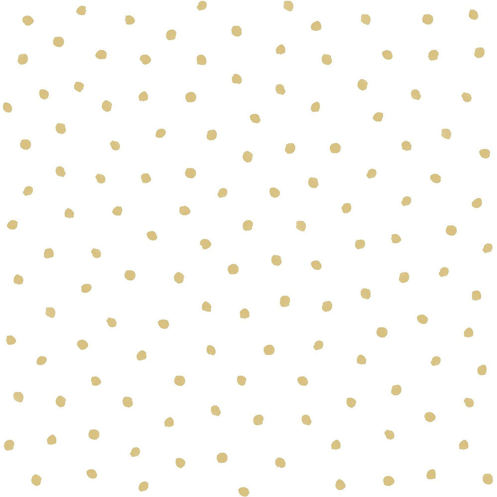Pixie Gold Dots Wallpaper by Chesapeake Fable Covers about 57.5 square feet 20.9-in by 33-ft long roll Unpasted 20.9 - Fabric Carolina -