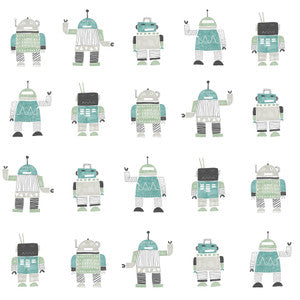 Callum Teal Robots Wallpaper by Chesapeake
