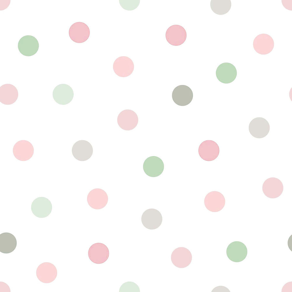Jubilee Pink Dots Wallpaper by Chesapeake Fable Covers about 57.5 square feet 20.9-in by 33-ft long roll Unpasted 20.9 - Fabric Carolina -