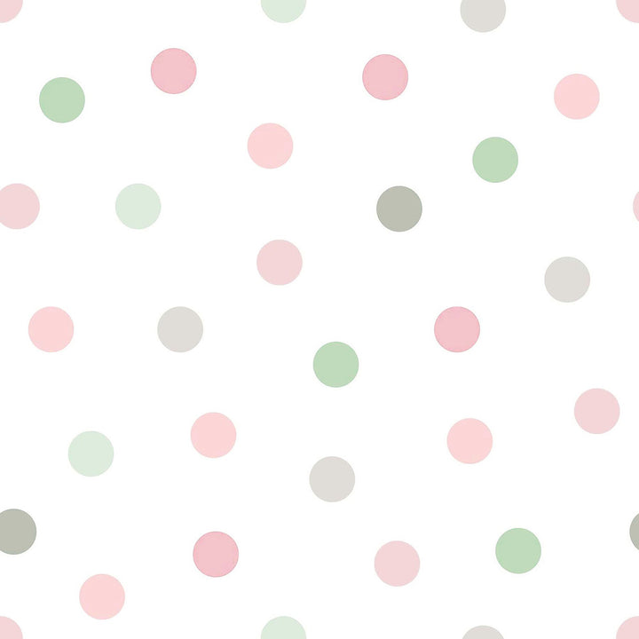 Jubilee Pink Dots Wallpaper by Chesapeake Fable Covers about 57.5 square feet 20.9-in by 33-ft long roll Unpasted 20.9 - Fabric Carolina -