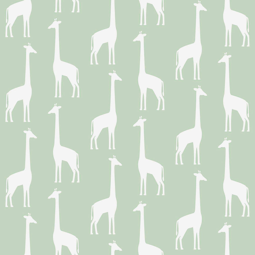 Vivi Sage Giraffe Wallpaper by Chesapeake Fable Covers about 57.5 square feet 20.9-in by 33-ft long roll Unpasted 5.2 - Fabric Carolina -