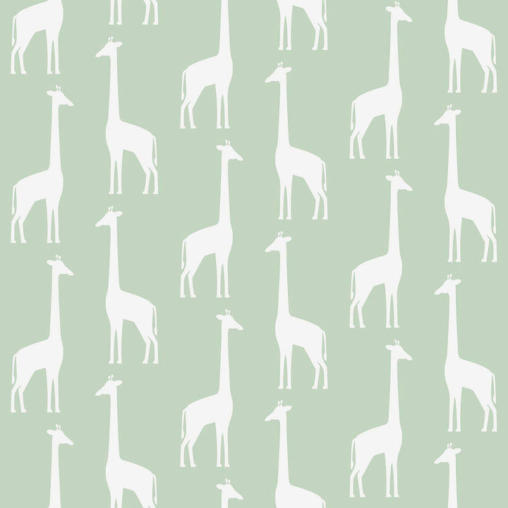 Vivi Sage Giraffe Wallpaper by Chesapeake Fable Covers about 57.5 square feet 20.9-in by 33-ft long roll Unpasted 5.2 - Fabric Carolina -