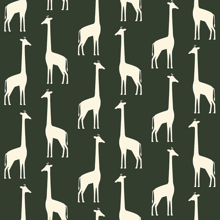 Vivi Green Giraffe Wallpaper by Chesapeake Fable Covers about 57.5 square feet 20.9-in by 33-ft long roll Unpasted 5.2 - Fabric Carolina -
