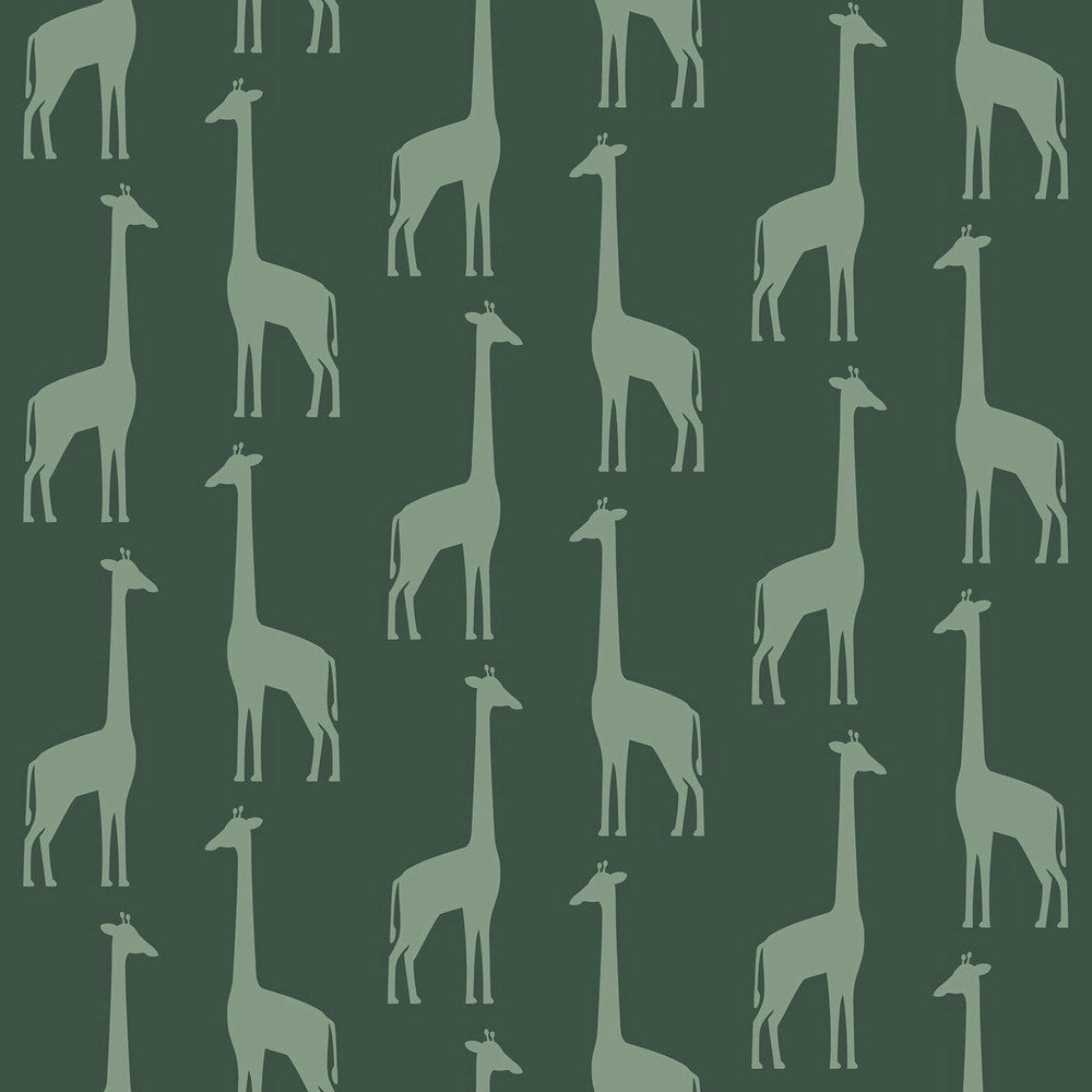 Vivi Teal Giraffe Wallpaper by Chesapeake Fable Covers about 57.5 square feet 20.9-in by 33-ft long roll Unpasted 5.2 - Fabric Carolina -