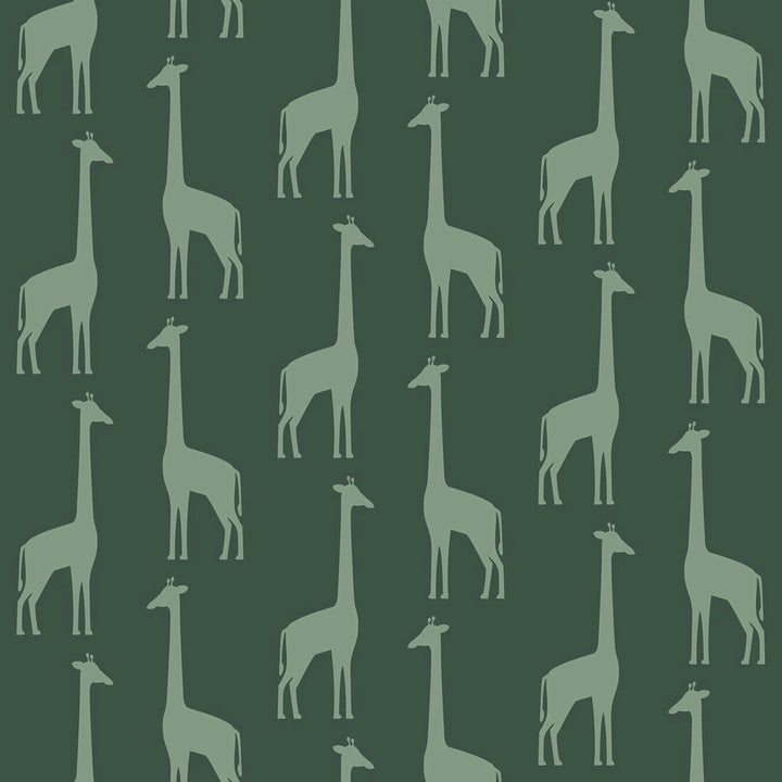 Vivi Teal Giraffe Wallpaper by Chesapeake Fable Covers about 57.5 square feet 20.9-in by 33-ft long roll Unpasted 5.2 - Fabric Carolina -