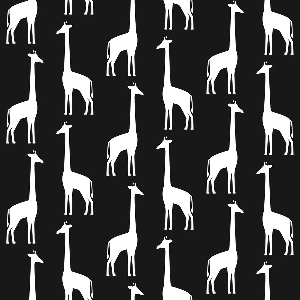 Vivi Black Giraffe Wallpaper by Chesapeake Fable Covers about 57.5 square feet 20.9-in by 33-ft long roll Unpasted 5.2 - Fabric Carolina -
