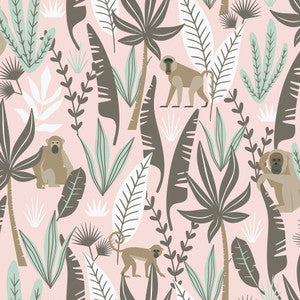 Kiki Pink Monkeys Wallpaper by Chesapeake