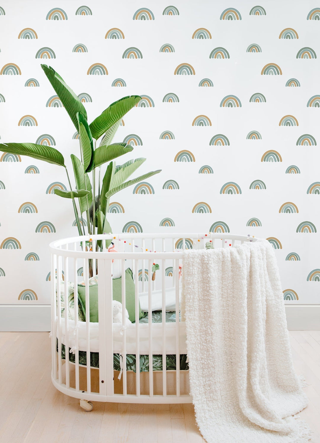 Joss Teal Rainbow Wallpaper by Chesapeake Designer