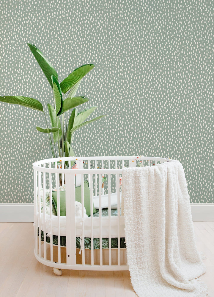 Willa Moss Dots Wallpaper by Chesapeake Designer