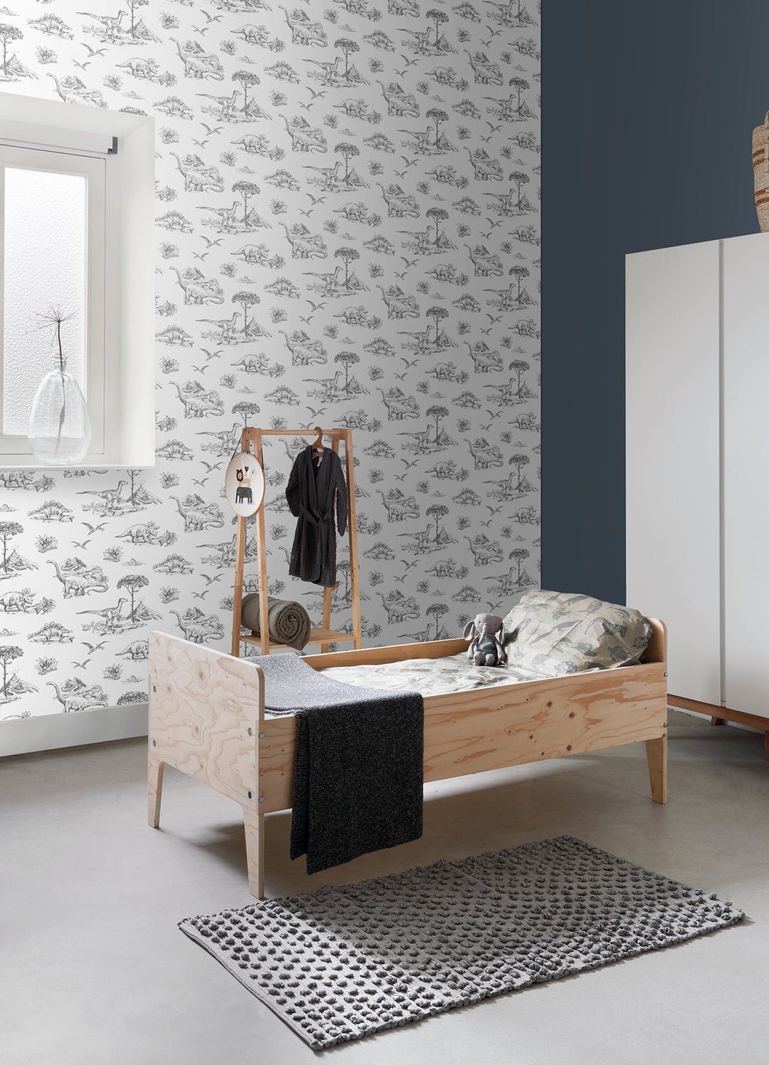 Isolde Charcoal Dinosaurs Wallpaper by Chesapeake Designer