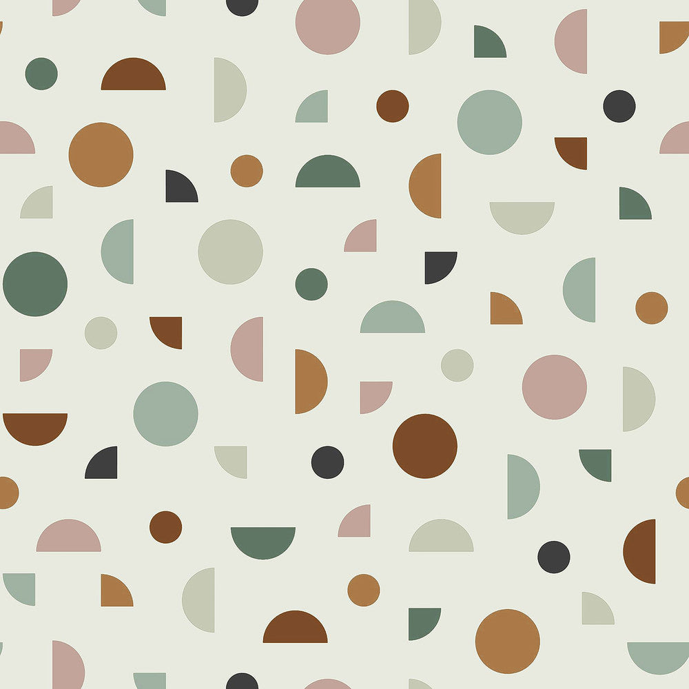 Marilee Multicolor Circles Wallpaper by Chesapeake Fable Covers about 57.5 square feet 20.9-in by 33-ft long roll Unpasted 20.9 - Fabric Carolina -