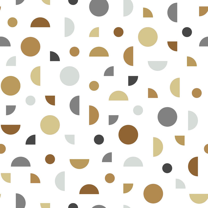 Marilee Neutral Circles Wallpaper by Chesapeake Fable Covers about 57.5 square feet 20.9-in by 33-ft long roll Unpasted 20.9 - Fabric Carolina -