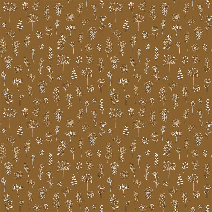 Tatula Chestnut Floral Wallpaper by Chesapeake Designer