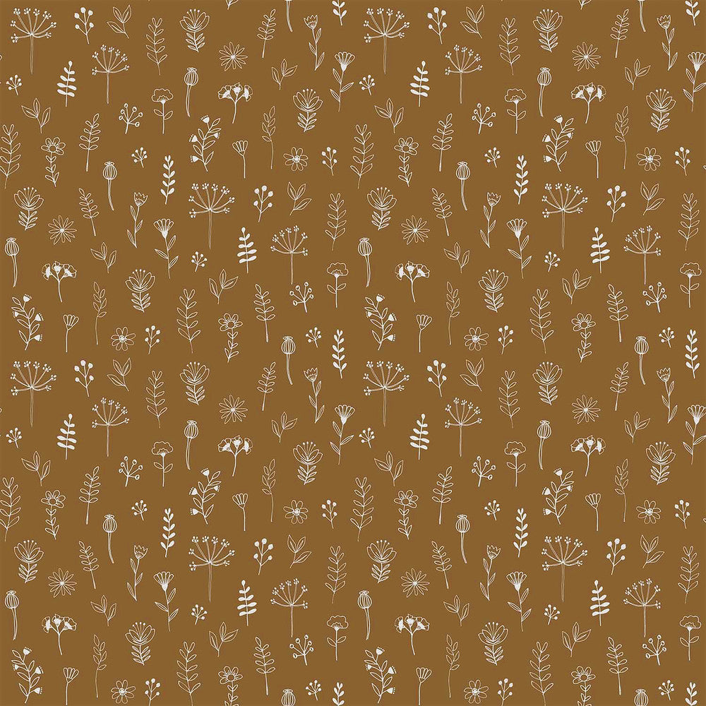 Tatula Chestnut Floral Wallpaper by Chesapeake Fable Covers about 57.5 square feet 20.9-in by 33-ft long roll Unpasted 10.4 - Fabric Carolina -
