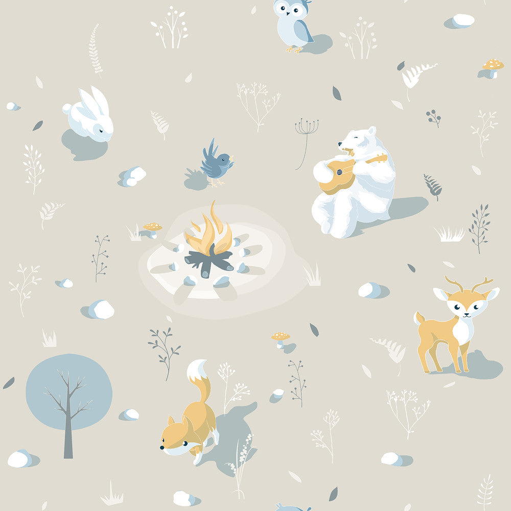Jesper Beige Campfire Wallpaper by Chesapeake Fable Covers about 57.5 square feet 20.9-in by 33-ft long roll Unpasted 0 - Fabric Carolina -