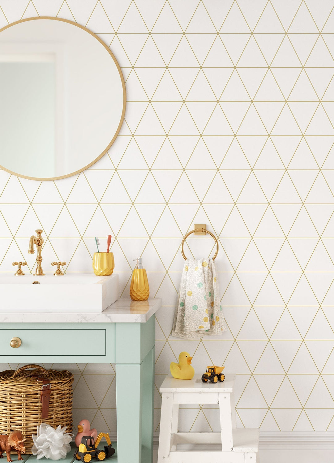 Leda Metallic Geometric Wallpaper by Chesapeake Designer