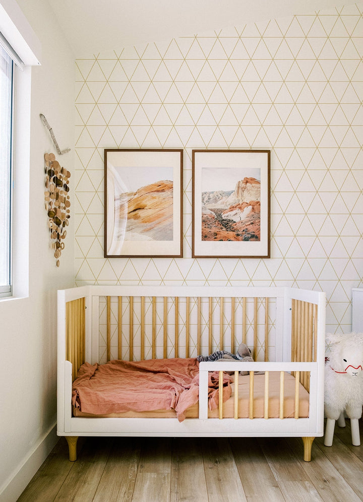 Leda Metallic Geometric Wallpaper by Chesapeake Designer