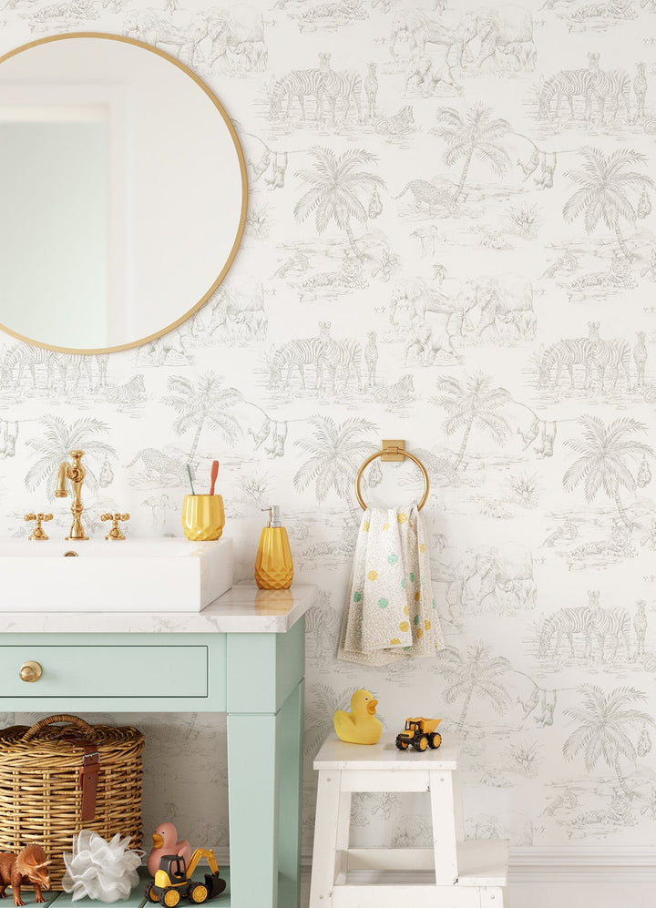 Boheme Platinum Animals Wallpaper by Chesapeake Designer