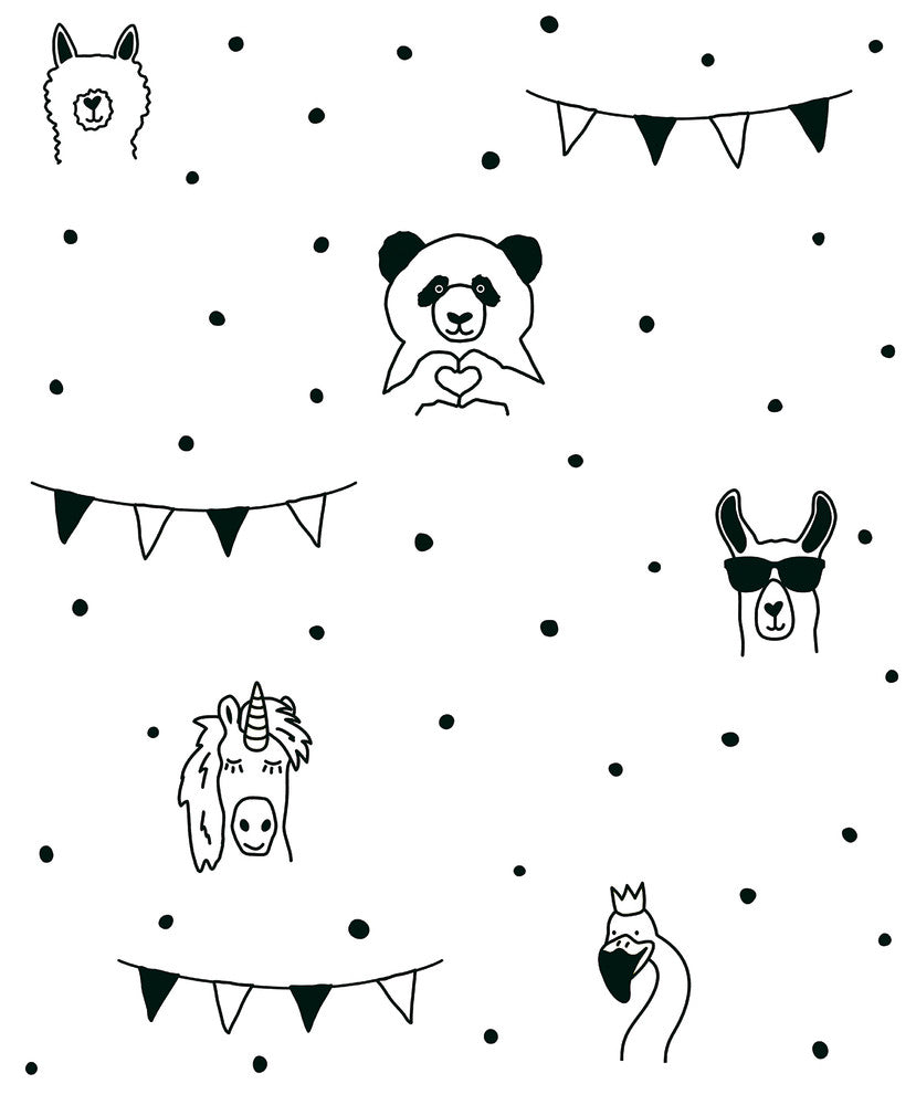 Orlow Black Llama Wallpaper by Chesapeake Fable Covers about 57.5 square feet 20.9-in by 33-ft long roll Unpasted 20.9 - Fabric Carolina -