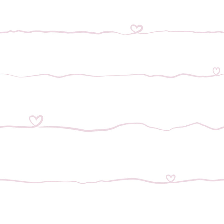 Love & Hearts Pink Script Wallpaper by Chesapeake Fable Covers about 57.5 square feet 20.9-in by 33-ft long roll Unpasted 20.9 - Fabric Carolina -