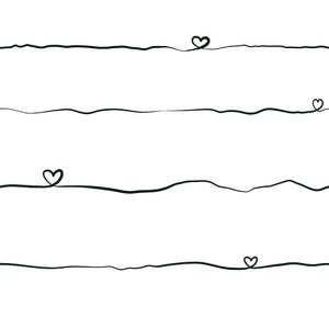 Love & Hearts Black Script Wallpaper by Chesapeake