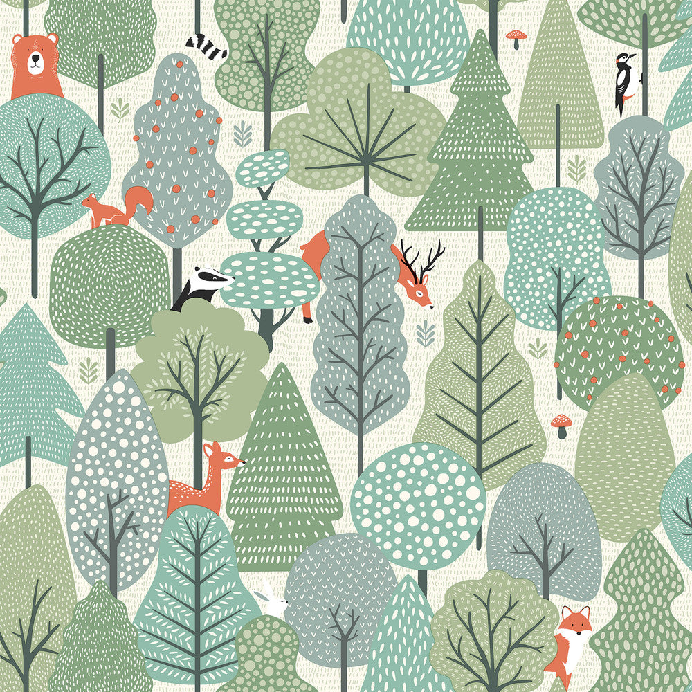 Quillen Green Forest Wallpaper by Chesapeake Fable Covers about 57.5 square feet 20.9-in by 33-ft long roll Unpasted 10.4 - Fabric Carolina -