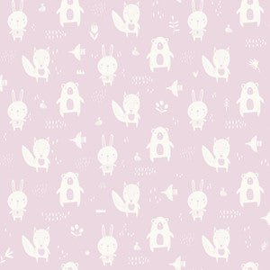 Bitsy Pink Woodland Wallpaper by Chesapeake