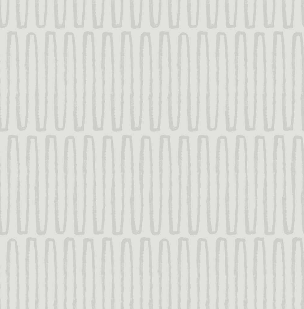 Lars Light Grey Retro Wave Wallpaper by A-Street Prints Hannah Covers about 56.4 square feet 20.5-in by 33-ft long roll Unpasted 20.9 - Fabric Carolina -